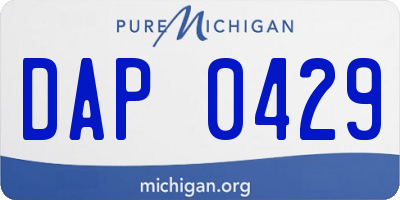 MI license plate DAP0429