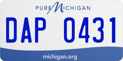 MI license plate DAP0431