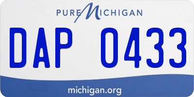 MI license plate DAP0433