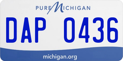 MI license plate DAP0436