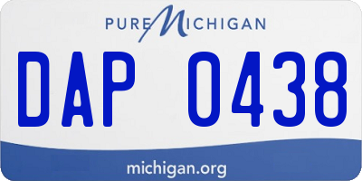 MI license plate DAP0438