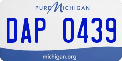 MI license plate DAP0439