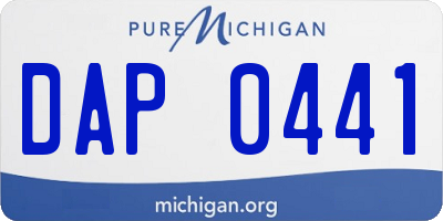 MI license plate DAP0441