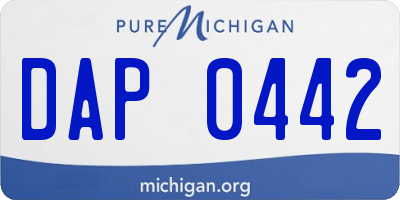 MI license plate DAP0442