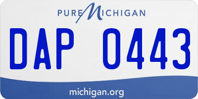MI license plate DAP0443