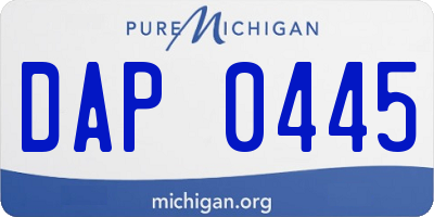 MI license plate DAP0445