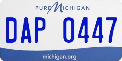 MI license plate DAP0447