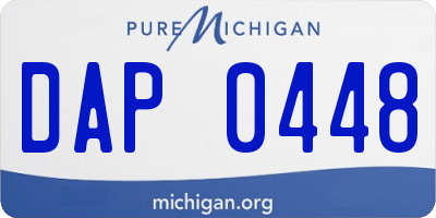 MI license plate DAP0448