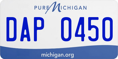 MI license plate DAP0450