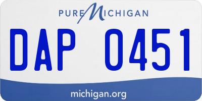 MI license plate DAP0451