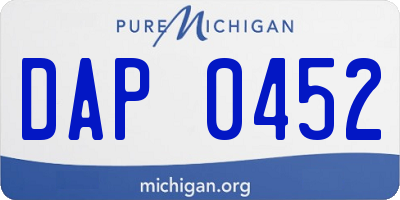 MI license plate DAP0452