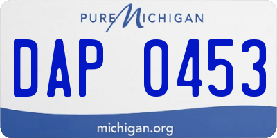 MI license plate DAP0453