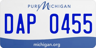 MI license plate DAP0455