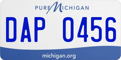 MI license plate DAP0456