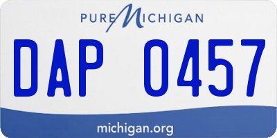 MI license plate DAP0457