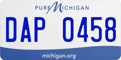 MI license plate DAP0458