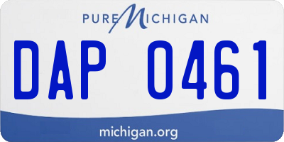 MI license plate DAP0461