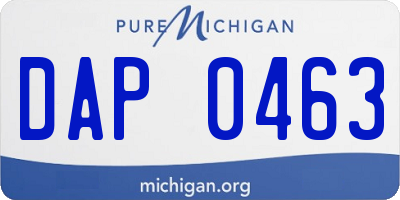 MI license plate DAP0463