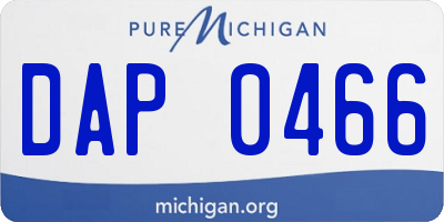 MI license plate DAP0466