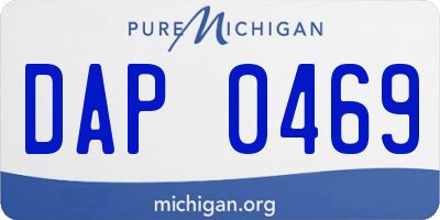 MI license plate DAP0469