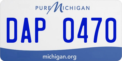 MI license plate DAP0470