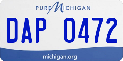 MI license plate DAP0472