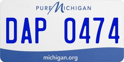 MI license plate DAP0474