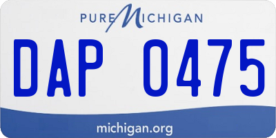MI license plate DAP0475