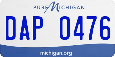 MI license plate DAP0476