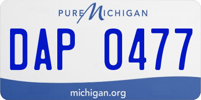 MI license plate DAP0477