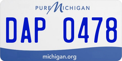 MI license plate DAP0478