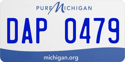 MI license plate DAP0479