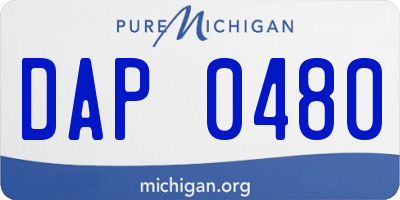 MI license plate DAP0480