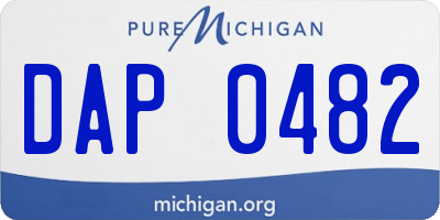 MI license plate DAP0482