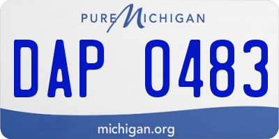 MI license plate DAP0483