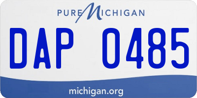 MI license plate DAP0485