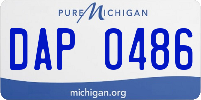 MI license plate DAP0486