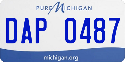 MI license plate DAP0487