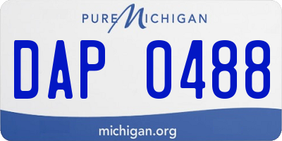 MI license plate DAP0488