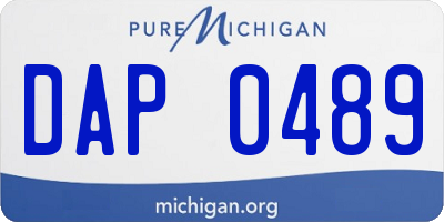 MI license plate DAP0489