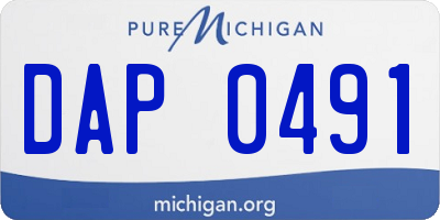 MI license plate DAP0491