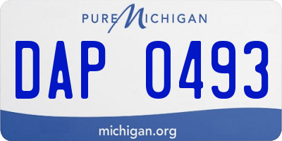 MI license plate DAP0493