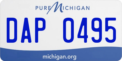 MI license plate DAP0495