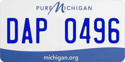 MI license plate DAP0496