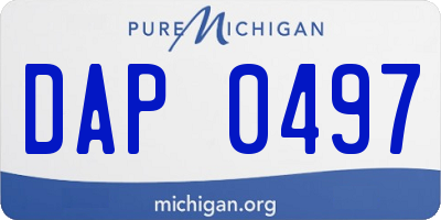 MI license plate DAP0497