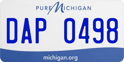 MI license plate DAP0498