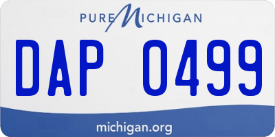 MI license plate DAP0499