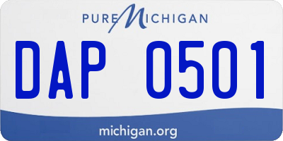 MI license plate DAP0501