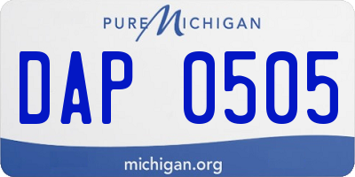 MI license plate DAP0505