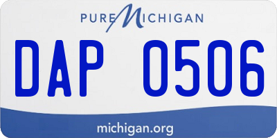 MI license plate DAP0506